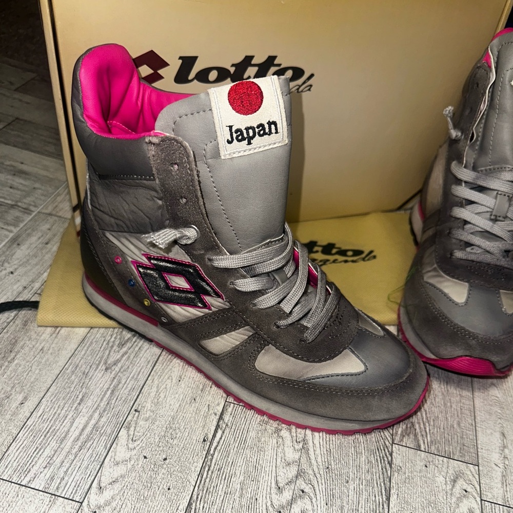 New! LOTTO Women's Stylish Gray and Pink High-Top Sneakers. Size 7 - Picture 7 of 11
